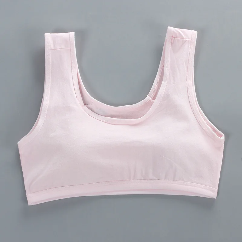 8-18years Teen Girls Training Bras Puberty Wireless Elastic Bra Cotton Sport  Tank Tops Underwear KF026 Dropshipping