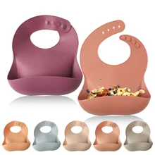 

1PC Solid Silicone Baby Feeding Bibs Burp Cloths Bandana Tableware Waterproff Fashionable Aprons Babador Breastplate Baby Stuff