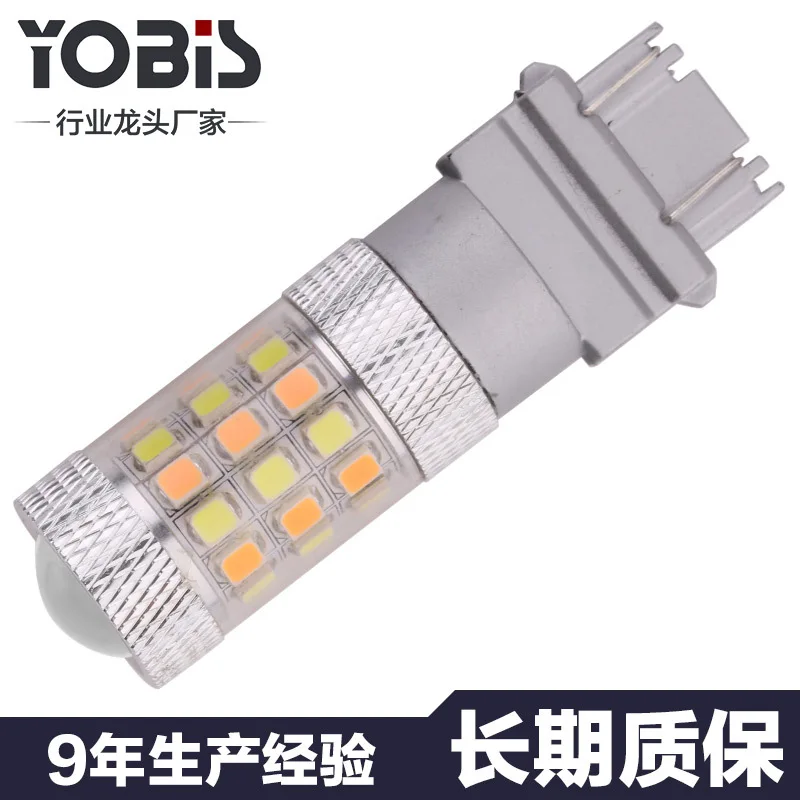 2 шт в 3157 42smd два цвета желтый белый samsung 42smd 2835 супер яркий светильник для вождения рулевое управление светильник
