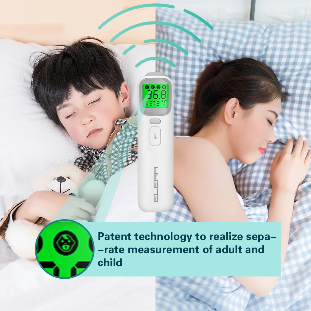 ELERA Baby Thermometer Infrared Digital LCD Body Measurement Forehead Ear Non-Contact Adult Body Fever IR Children Termometro
