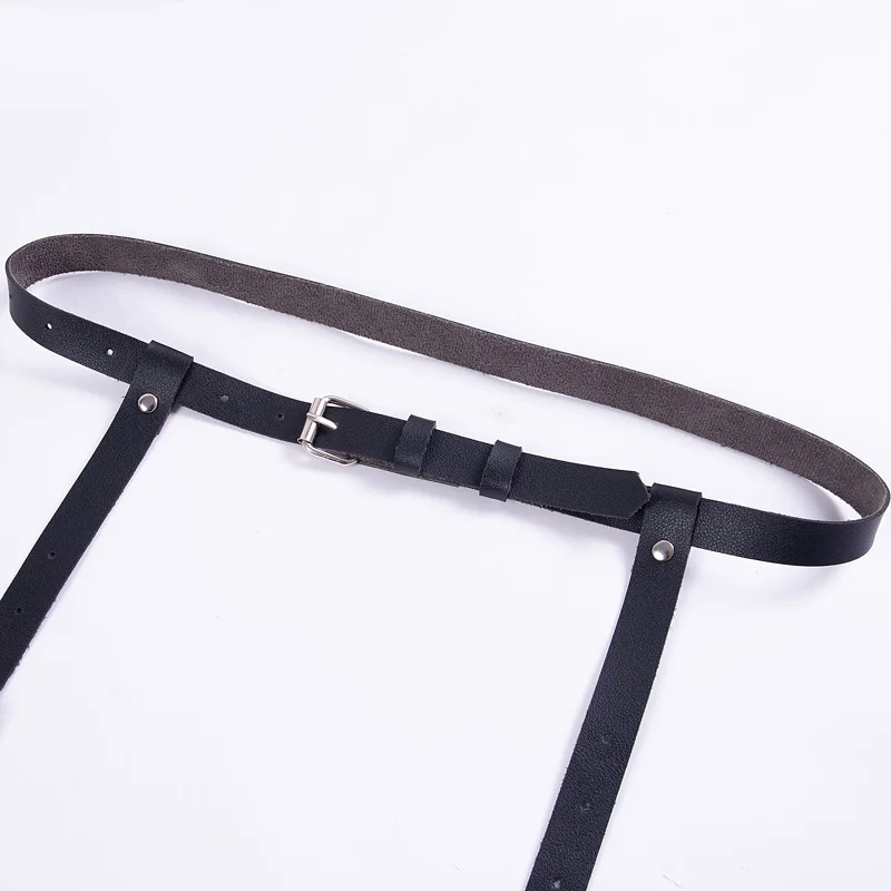 InsGoth женские кожаные Подвязки для ног эластичная клетка для тела полые Подвязки для ног Пояс для подтяжки готические ремешки для ног Подвязки