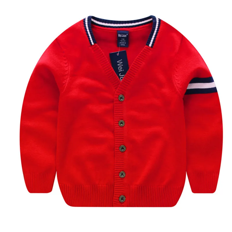 Kids Striped Sweater Tops Children Boy Autumn Winter Knitted Cardigan Sweater V Neck Coat New Toddler Jacket Outerwear Clothes
