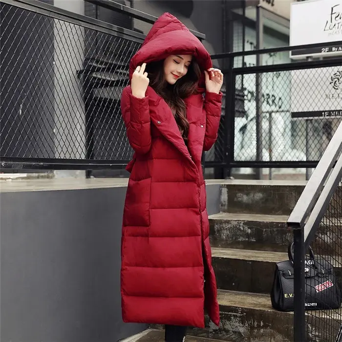 Зимние женские свободные парки с капюшоном, повседневная куртка, Дамское теплое пальто, Женское пальто с хлопковой подкладкой, зимняя одежда LQ225 - Цвет: wine red