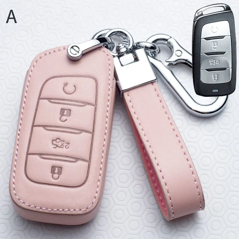 Leather Full Cover Car Key Case for Changan CS75 PLUS CS85 COUPE CS95 2017 2018 2019 Accessories Auto Key Cover