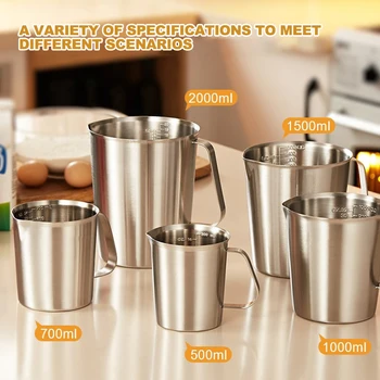 

1pcs Stainless Steel Measuring Cup Mug DIY Mixing Resin Tools Precision Graduated Kitchen Jug Pour Spout Baking Cooking Butter