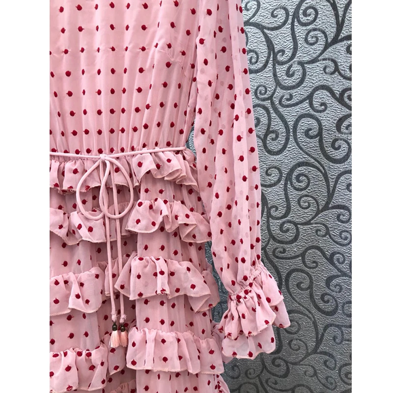 AELESEEN Luxury Women Autumn Dress Runway Fashion