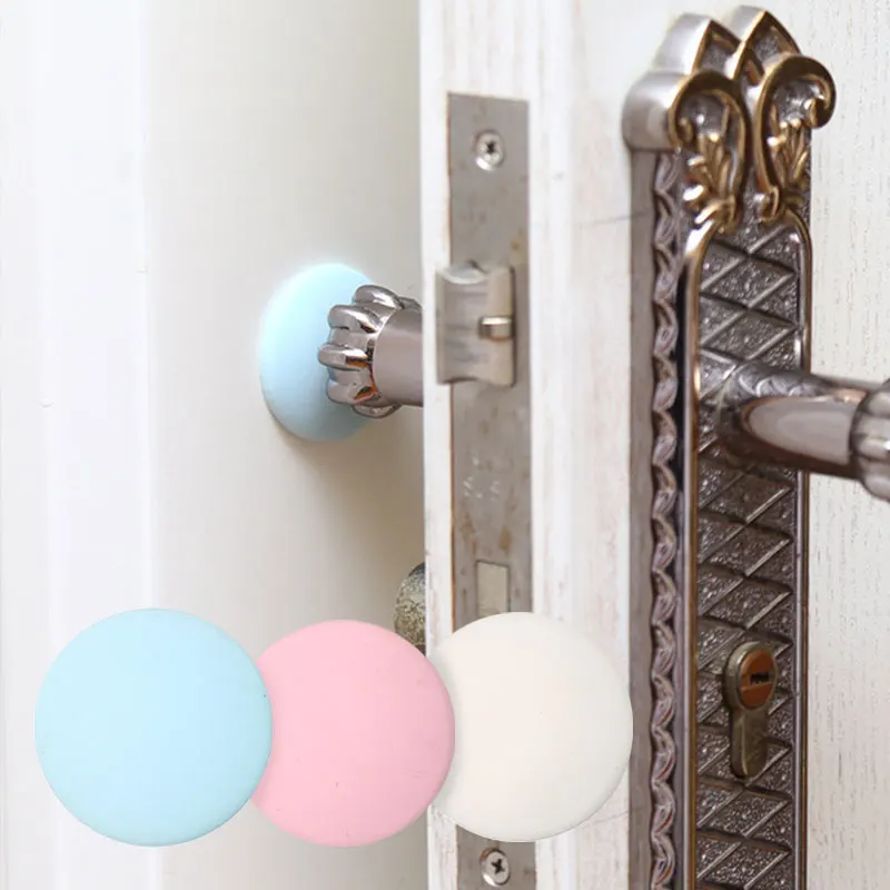Shockproof Crash Pad Self Adhesive Door Stopper Doorknob Wall Protector Savor Round Silicone Door Handle Stopper 6 styles