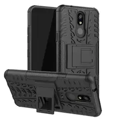 Защитный чехол для LG K40/K12 +/X4 2019/K12 Plus 5,7 "сверхмощная защитная задняя крышка силикон + PC чехлы с опорой для телефона