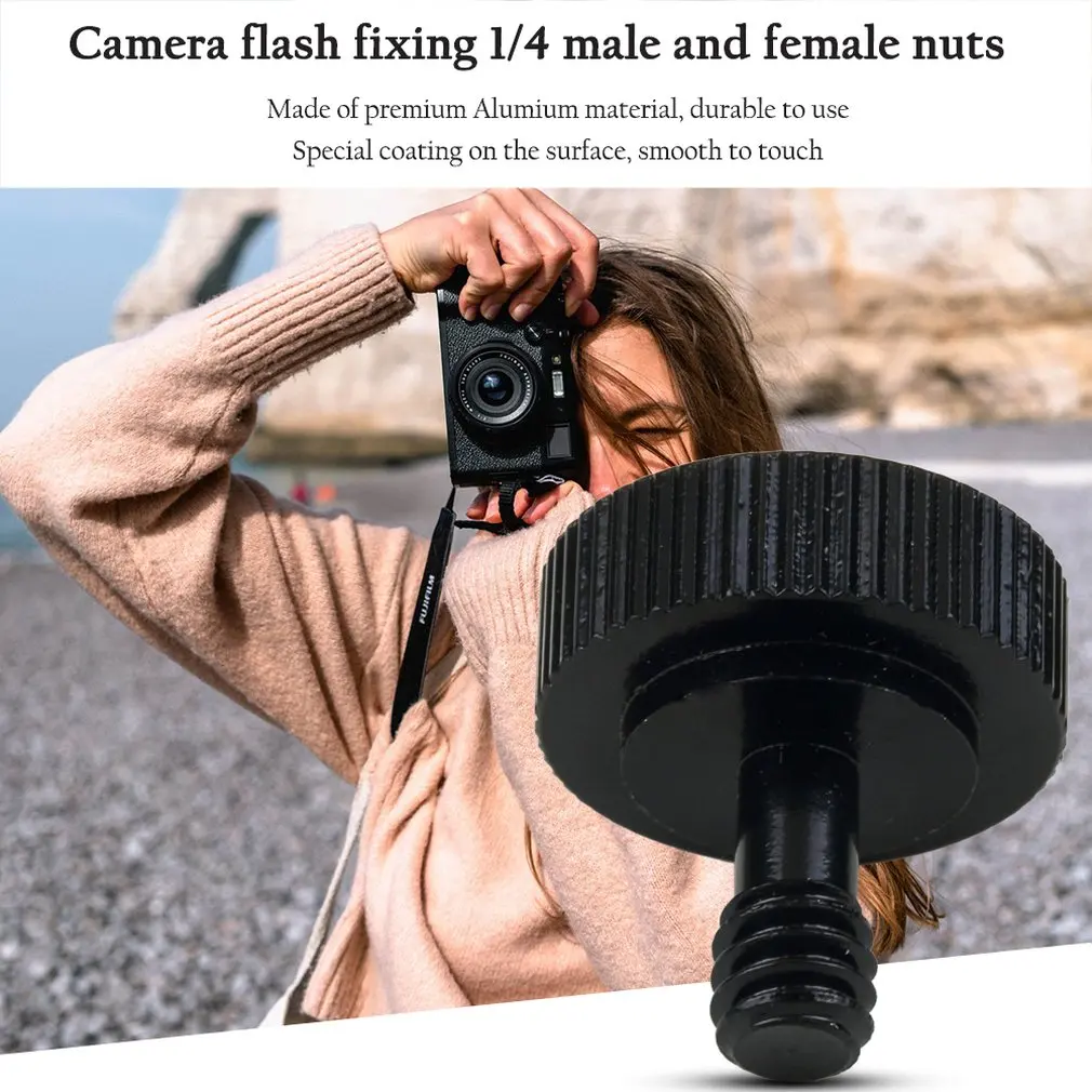 Hot New 1 pcs Screw Adapter 1/4" Male to 1/4" Female for Tripod for Camera Flash Bracket Stand