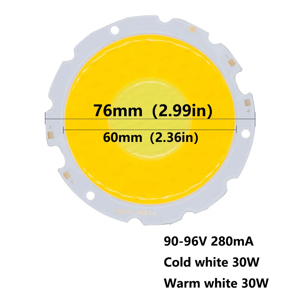 Two-color 60W 76mm Двухцветная круглая лампа 6 Вт/10 Вт/14 Вт/20 Вт/30 Вт/60 Вт, двойные лампы, светодиодный COB светильник, лампа, чип для светодиодной лампы, точечный светильник, светильник, диодные лампы - Испускаемый цвет: Two-color 60W 76mm