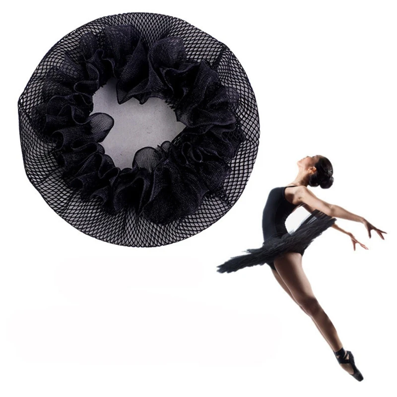 10Pcs Small Hole Black Elastic Mesh Snood Hair Net Bun Cover for Ballet Dance star hair clips