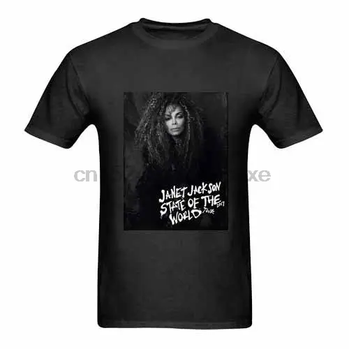 Джанет Джексон State of The World Tour футболка Черная Новая мужская Sz S до 3XL| |