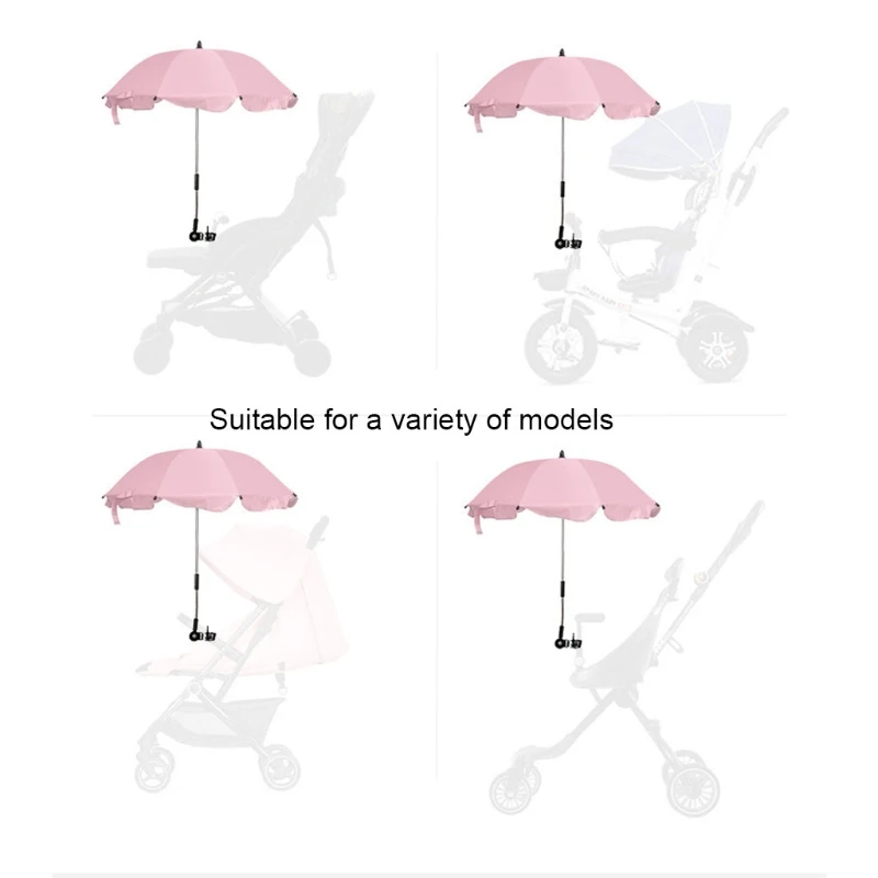 Baby Stroller Umbrella UV Sun Rain Protection Umbrella 360 Degrees Adjustable Sunshade Sun Visor Canopy Cover for Trolley Tricyc baby stroller accessories bag