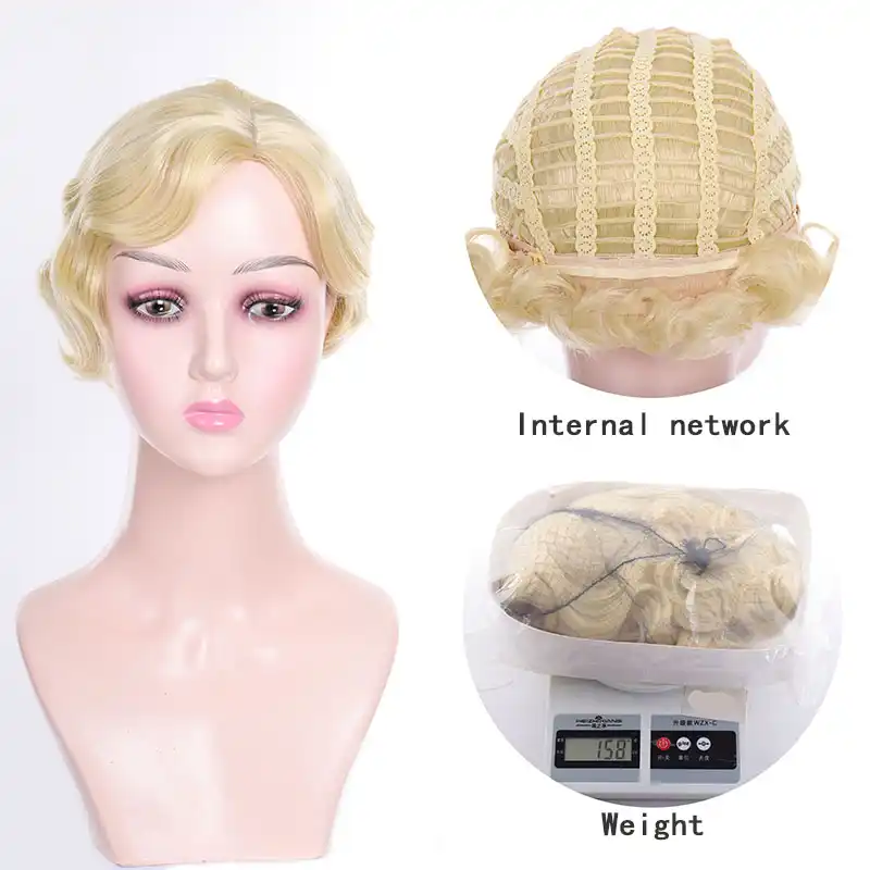 Weilai Korotkie Svetlye Kudri Pariki Dlya Zhenshin Korotkie Volosy Bob Parik Korotkie Volny Okeana Pariki Naturalnyj Palec Volna Volos Parik Aliexpress