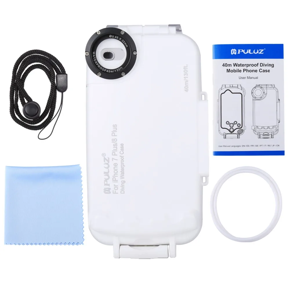 40 м/130 футов Водонепроницаемый iPhone7 Plus и 8 Plus чехол для дайвинга защитный чехол для подводной фотосъемки и видеосъемки
