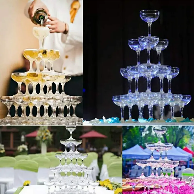 20 штук высокое качество акриловые бокалы для шампанского свадебные Декор для вечеринки в честь Дня рождения вина пивной, коктейльный десерт прозрачные пластиковые стаканчики 127 мл