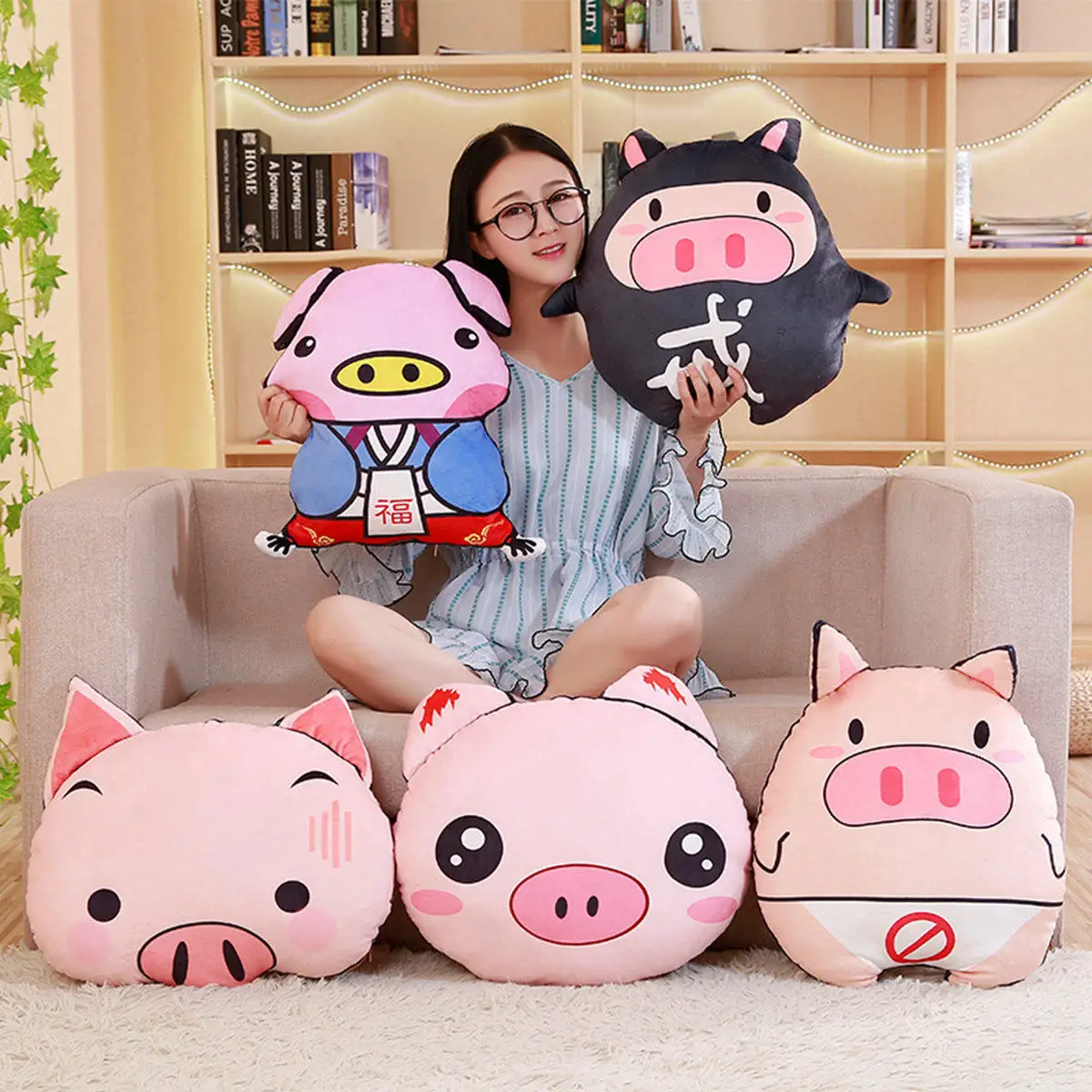 Yangzhou Сумеречная карточка креативная Свинья Новые продукты свинья Подушка Lucky Pig плюшевая рука подарок на праздник может добавить логотип