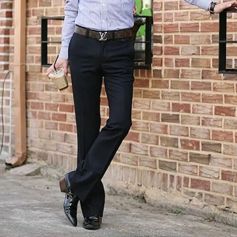 2021 New Men Flared Boot Cut Trousers 