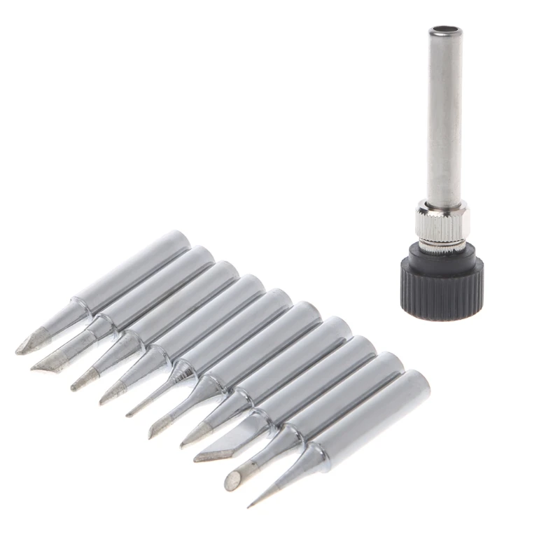 

11 Pcs 900M-T Soldering Iron Tips Lead Free For Hakko 936 Lukey 852D 898d SAIKE Soldering StationDrop ship