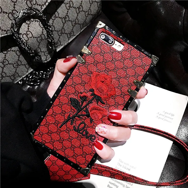 

Embroidered Fashion Luxury Mobile Shell for iPhone X XS XSMax XR case shockproof and anti-fall for iPhone 6 6s 7P 8plus FUNDA