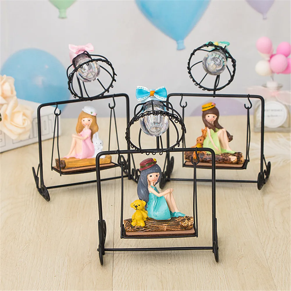 

HOT Bedside Little Girl Swing Night Light Ornament for Home Living Room NDS66