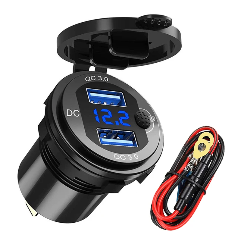 Автомобильное зарядное устройство USB QC3.0 с двумя портами автомобильная USB-розетка