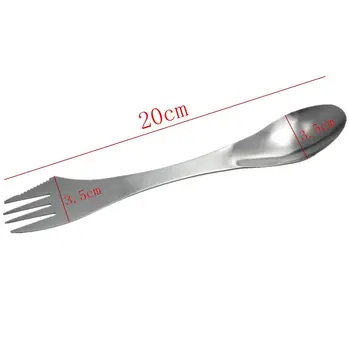 

3 In 1 Functional Outdoor Camping Picnic titanium Spoon Tableware titanium Fork Ultralight pure Stainless Steel Spork 2020