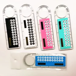 Calculatrice solaire multifonctionnelle, règle de longueur, règle d'angle, règle de carte, école, bureau, étudiants 2021, début d'école, mignon 