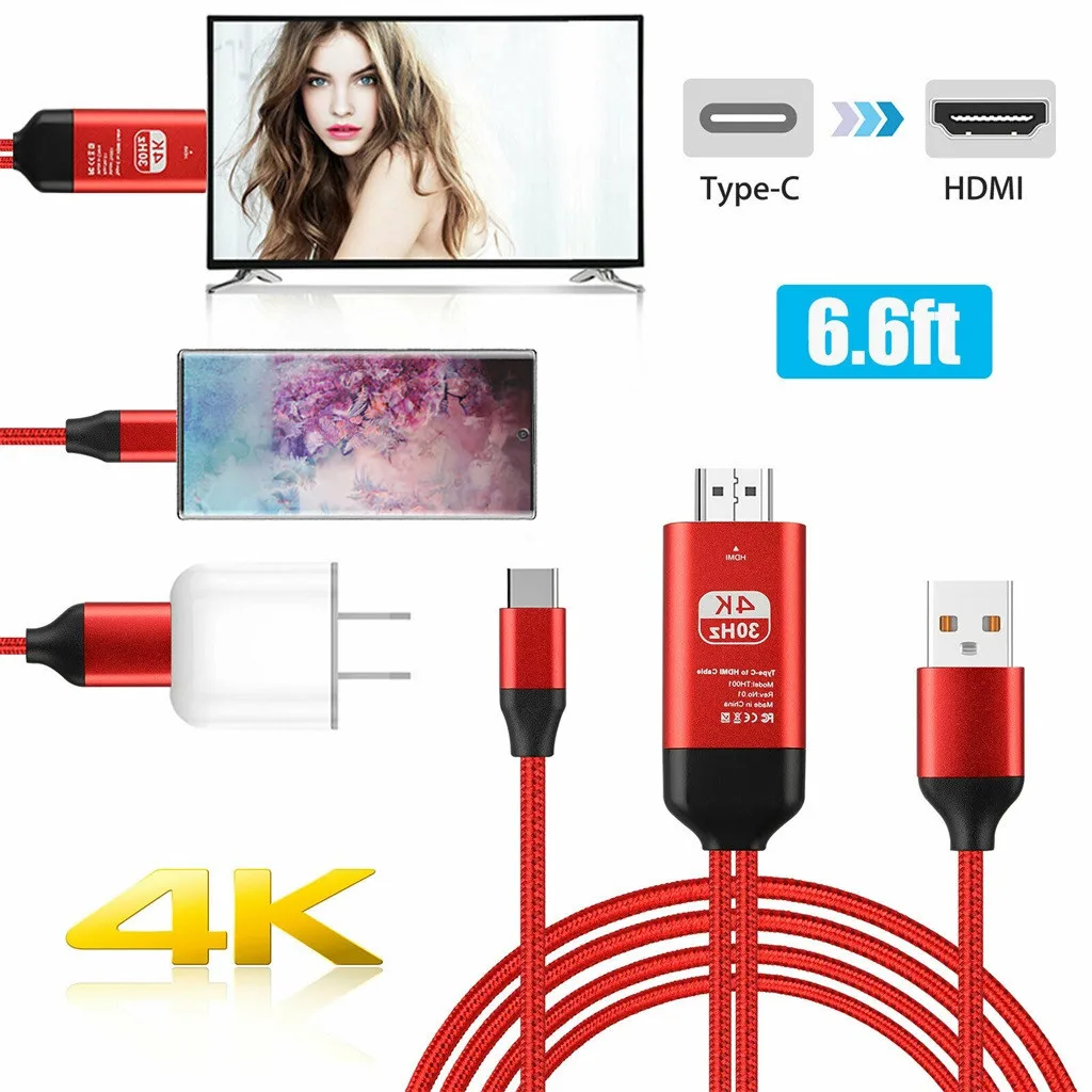 MODAO подходит к Samsung Note10/Note10+ type-C USB-C к HDMI HDTV 4K Кабель-адаптер 8,26