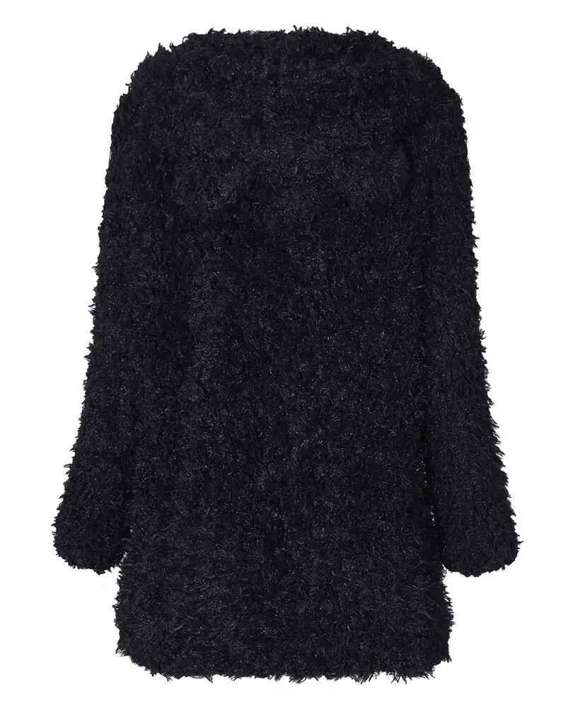 Lugentolo пальто куртки для женщин сплошной цвет осень зима милый медведь уши с капюшоном Плюшевые открытый стежка