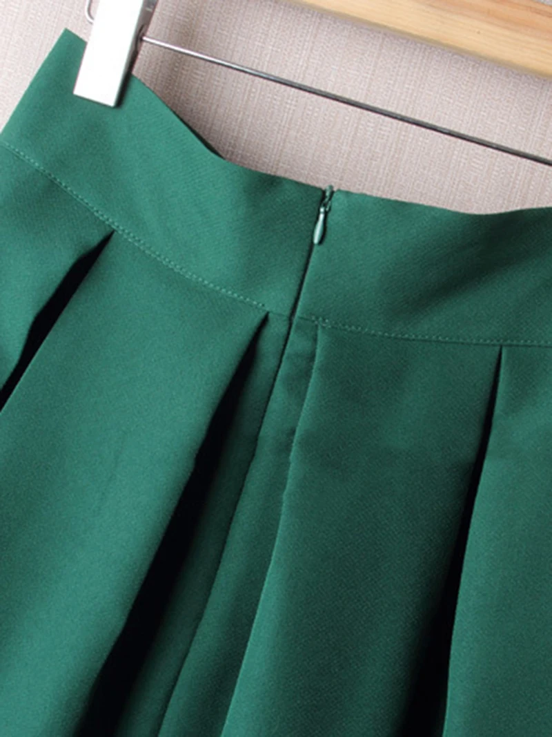 Bow pleated skirt women high waist korean short midi skirt female 2020 fashion A line spring autumn women skirts clothes DR1404 (4)