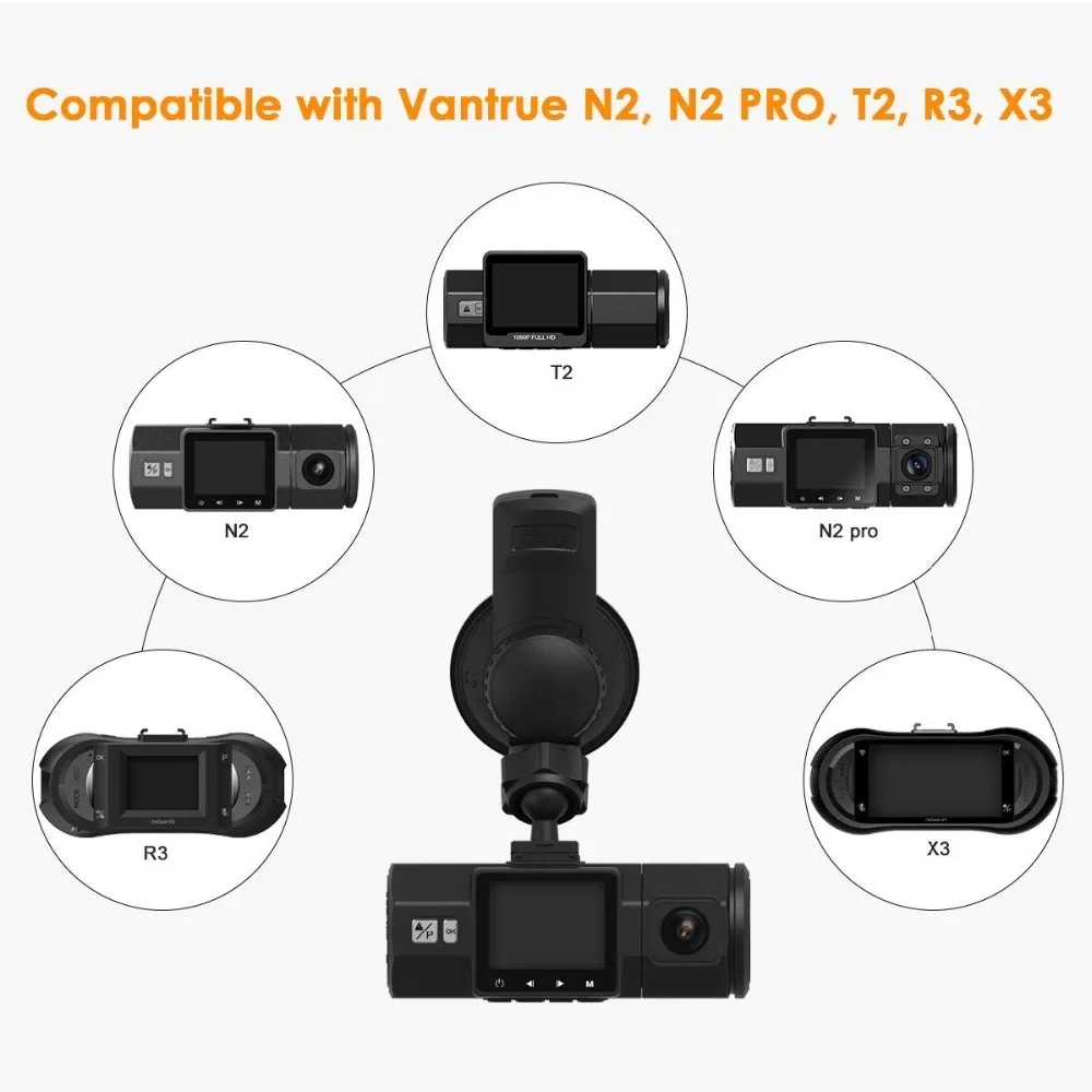 Vantrue N2 / Pro R3 X3 T2 Dash Cam Mini USB Port автомобильное крепление на присоске с GPS приемником