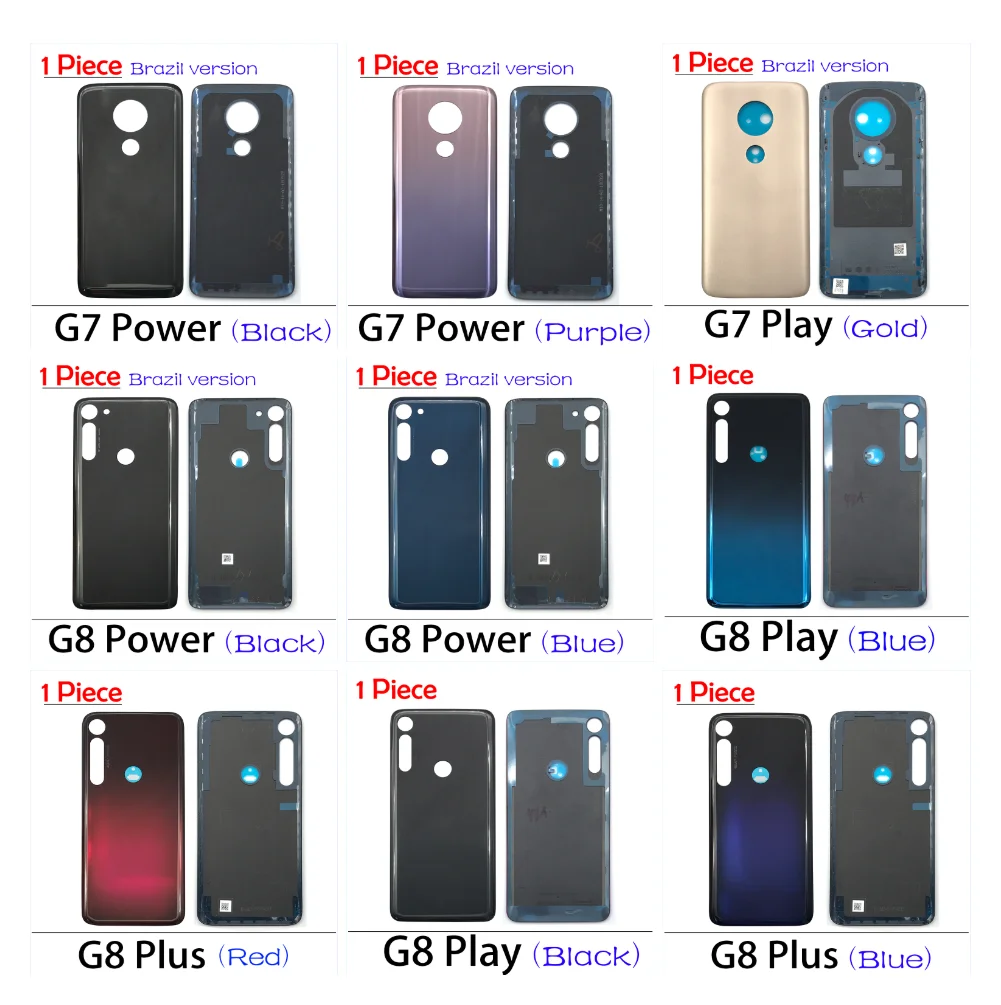 

50PCS Battery Back Cover Glass Rear Battery Housing With Glue For Motorola Moto G7 Power / G7 Plus / G8 Play / G8 Plus