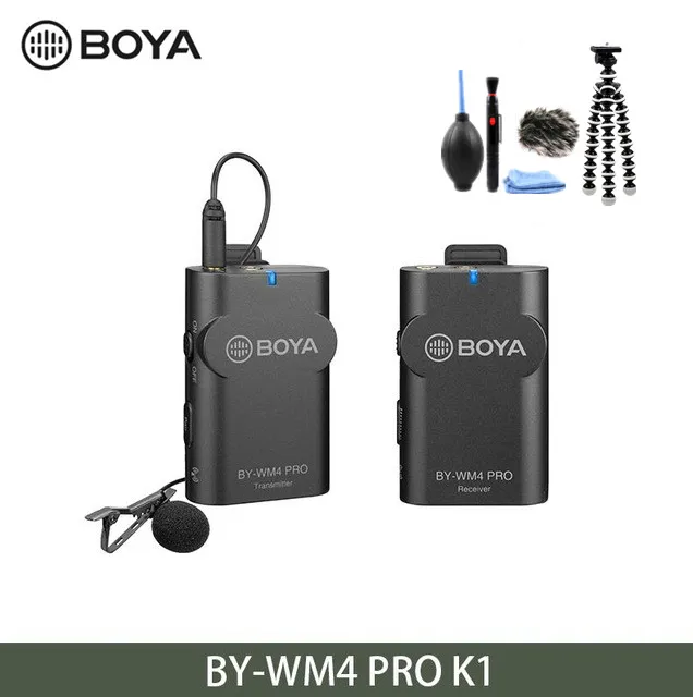 Boya BY-WM4 Pro/BY-WM4 Mark II беспроводной Студийный конденсаторный микрофон петличный лацкан микрофон для интервью для iPhone Canon камеры Nikon - Цвет: BY-WM4 Pro K1