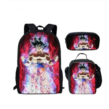 

Kids Baby School Bags Saiyan Bookbag Boys and Girls 3Pcs/Set Hot Sale 3D Printing Dragon Ball Super Children Shoulder Backpack