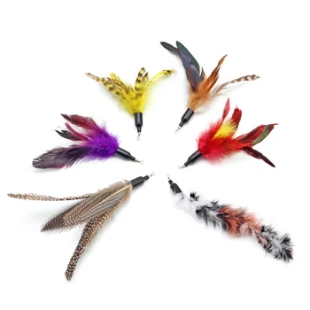 

6 Pcs Fit For Life Replacement Feathers Pack Plus Soft Furry Tail For Interactive Cat and Kitten Toy Cat Toys Hot