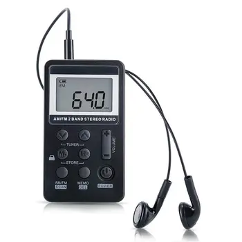 

Personal AM FM Pocket Radio Portable Digital Tuning Stereo Radio Speaker with Earphone and Rechargeable Battery for Walk