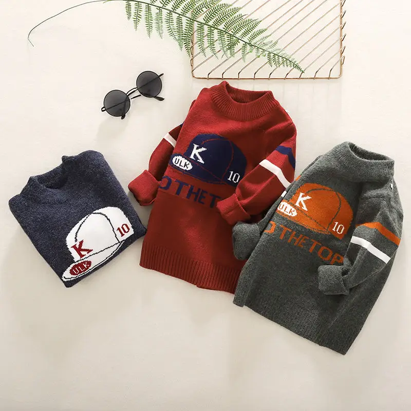 Kids Boys Sweater Autumn Winter Knitted Cotton Toddler Clothing Kids Cardigan Sweater For Boys 3-12 Years Outerwear Coat