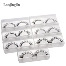 7 пар ресниц легкие Накладные ресницы ручной работы Мягкие Накладные ресницы натуральные ресницы длинный макияж Поддельные ресницы крылатые ресницы# V09