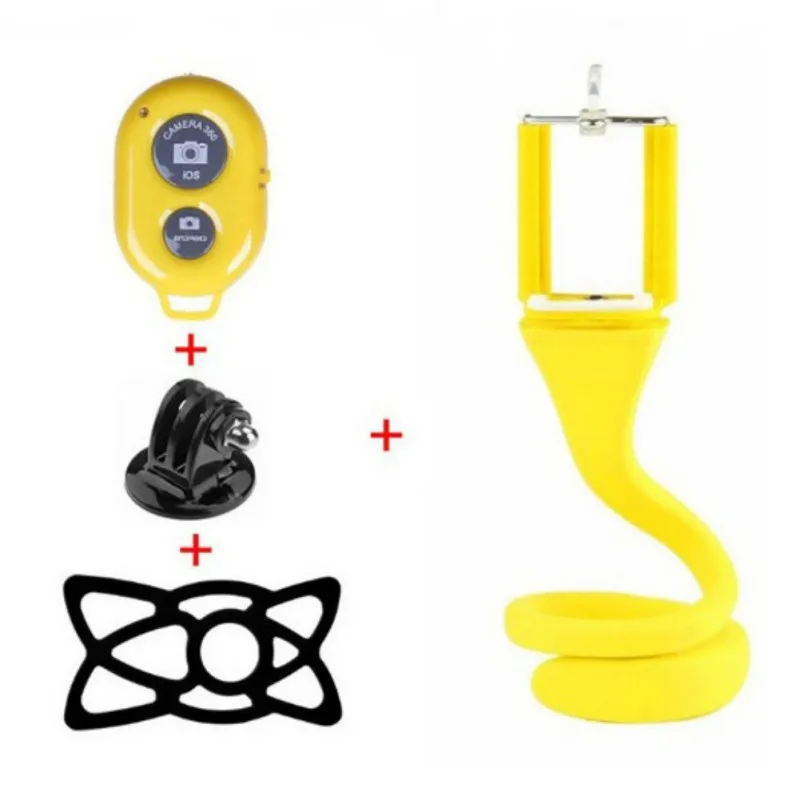 Yellow Гибкая Складная селфи палка телефон камера монопод держатель для GoPro для IPhone прочный - Цвет: Yellow