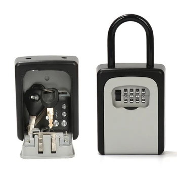 

Outdoor Door Handle Key Safe Box Keys Storage Box Padlock Use Password Lock Alloy Material Keys Hook Security Organizer Boxes