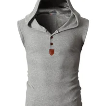 Если Лидер продаж борьба за кожей украшения мужские однотонные Цвет жилет-Стиль жилет с капюшоном