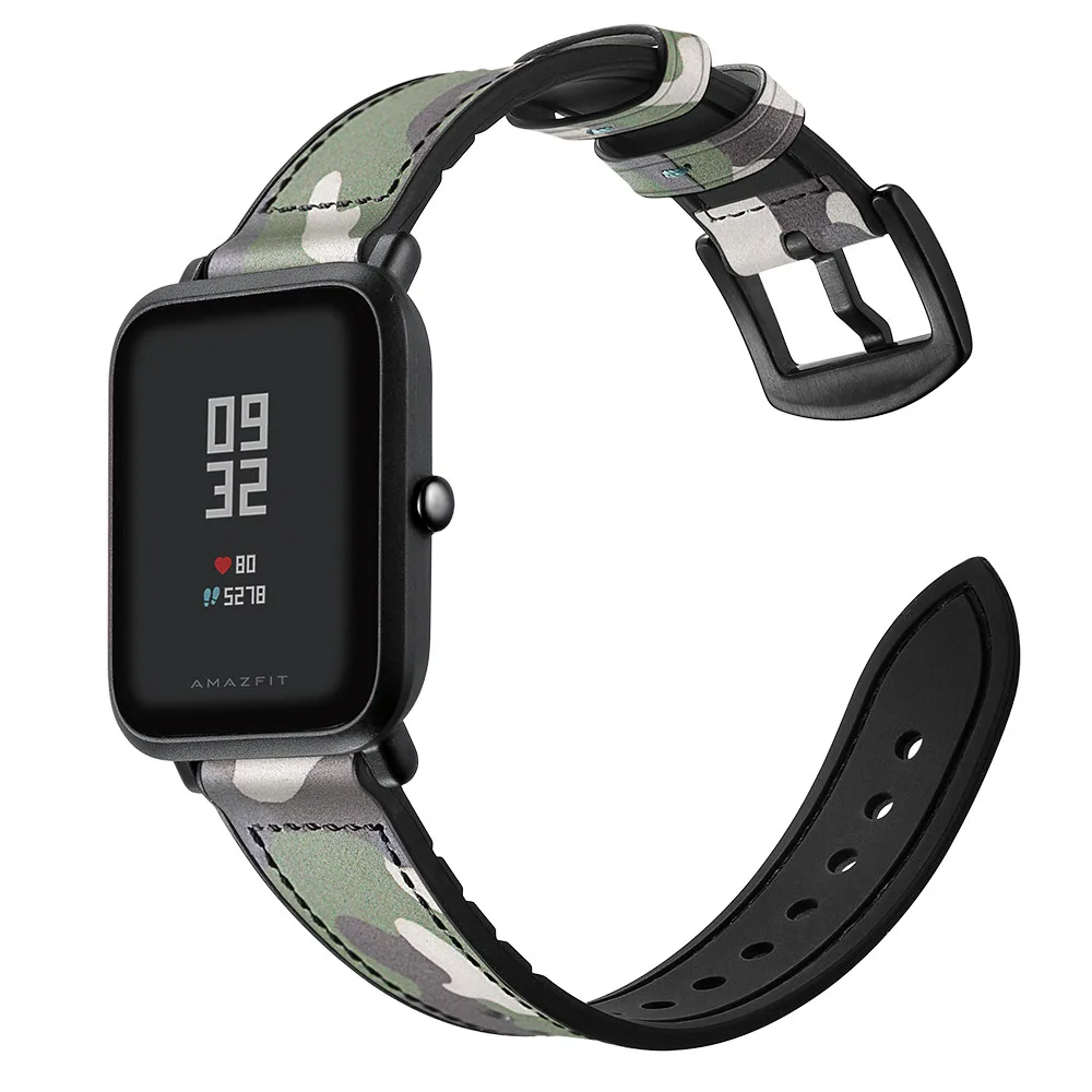 Кожаный силиконовый ремешок для наручных часов Huami Amazfit Bip Молодежные часы 20 мм ремешок для часов браслет