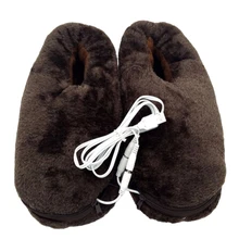 Домашняя теплая обувь для ног Мягкая холодная рельефная надежная практичная электрическая нагретая тапочка Портативный USB зимний подарок