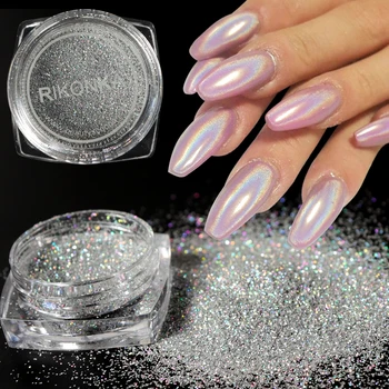 

1 Box Holographic Nail Art Glitter Chrome Pigment Chrome Pigment Mirror Nail Glitter Dust Polish Manicure DIY Nail Decorations