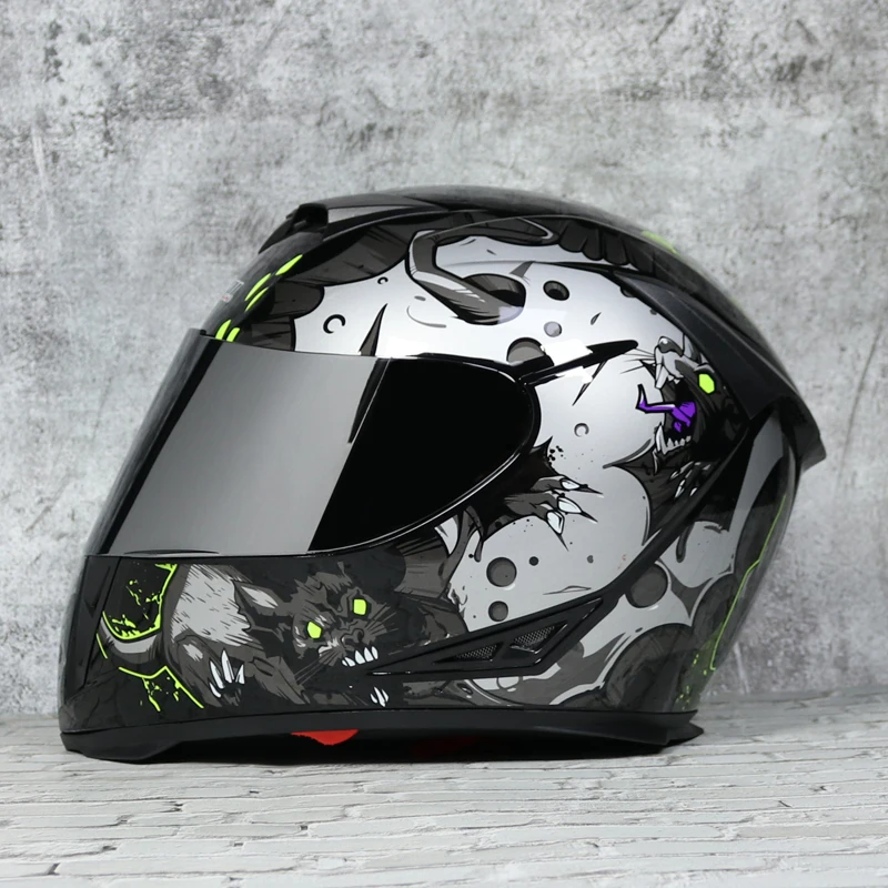 Полнолицевой шлем Casco Moto Capacete мотоциклетный шлем гоночный каск мотоциклетный шлем полный лицевой каск горные точки одобренный черепаха - Цвет: 77