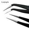 1PC Stainless Steel Straight and Curved Eyelashes Tweezers Eyelash Extension Tweezers Makeup Tools for False Eyelashes 3