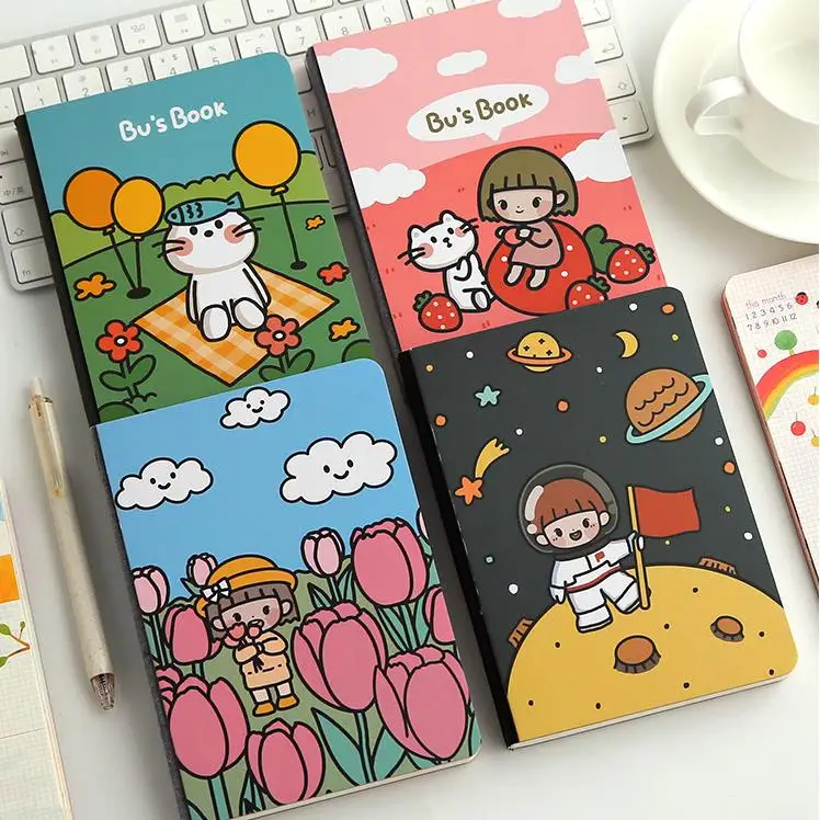 

"Bu's Book Daily Planner" Cute Grid Papers Agenda Study Notebook Pocket Diary Freenote Journal Gift