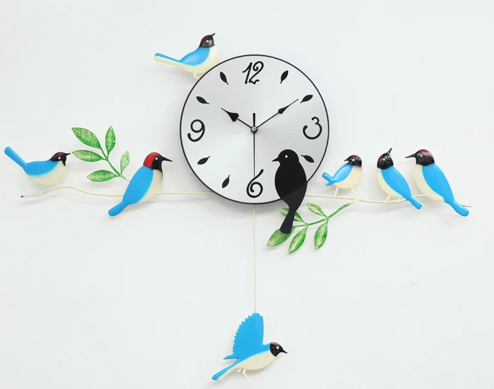 de quartzo pintura relógio design moderno pássaro