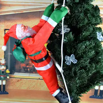 

Christmas Pendant Santa Claus Climbing Ladder Rope Hanging Doll 40cm New Year Tree Decoration Home Decor DIN889